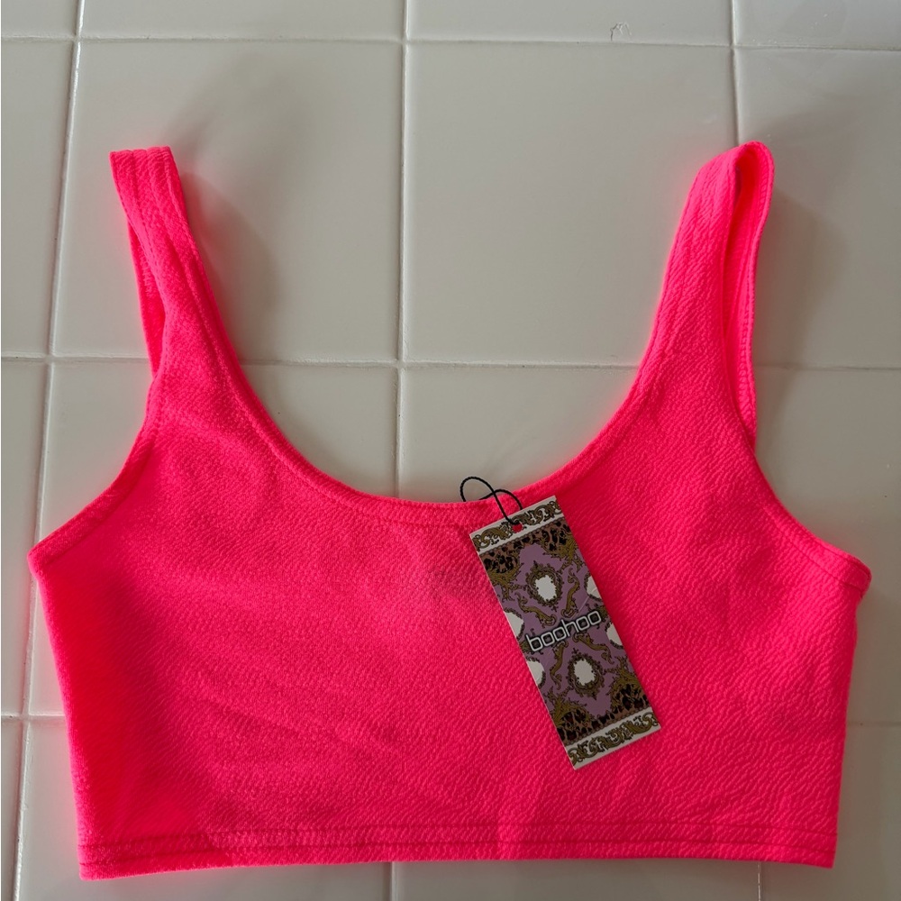 Boohoo Neon Pink Tank Top